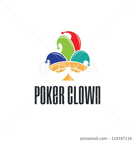 poker logo design a simple minimalist card game gambler game with card symbols as the design illustration template symbol 128397116