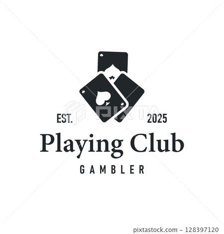 poker logo design a simple minimalist card game gambler game with card symbols as the design illustration template symbol 128397120
