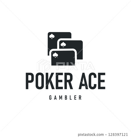 poker logo design a simple minimalist card game gambler game with card symbols as the design illustration template symbol poker logo design a simple minimalist card game gambler game with card symbols as the design illustration template symbol 128397121