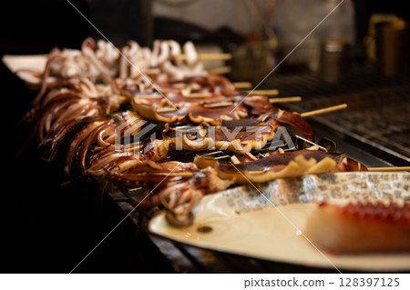 B-class gourmet food at Ningxia Night Market in Taipei [Taiwan Image] 128397125