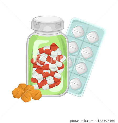 Illustration of various types of medicine Illustration of various types of medicine 128397560