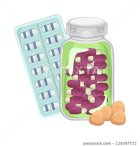 Illustration of various types of medicine Illustration of various types of medicine 128397572