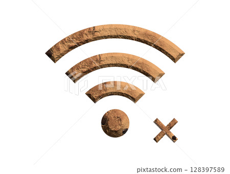 Wi-Fi 標記，棕色網路連線不可用，象形圖 128397589