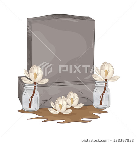 illustration of grave illustration of grave 128397858