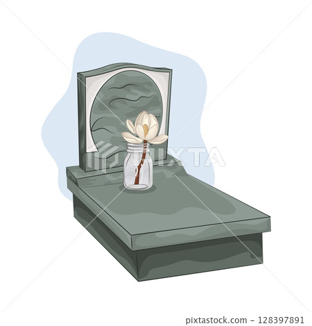 illustration of grave illustration of grave 128397891