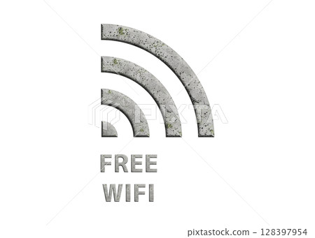 Wi-Fi mark, logo, logo mark, concrete free wifi illustration, pictogram Wi-Fi mark, logo, logo mark, concrete free wifi illustration, pictogram 128397954