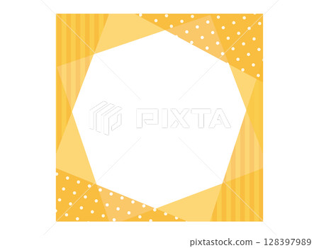 Simple and cute collage-style square frame in orange 128397989