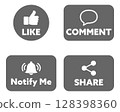 Social media call to action icon set (gray) 128398360