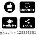 Social media call to action icon set (black) 128398361