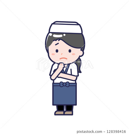 Sushi chef / diagonal / female 25 Sushi chef / diagonal / female 25 128398416