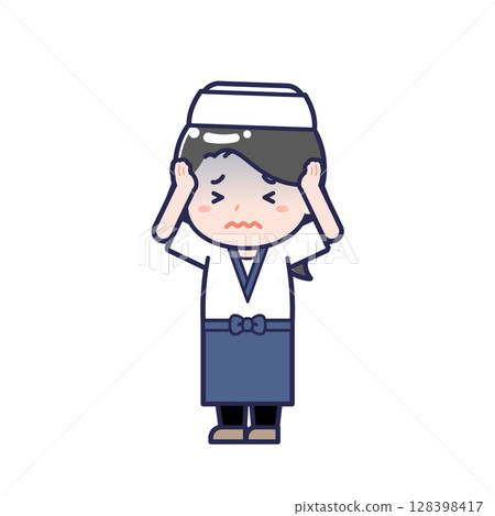 Sushi chef / diagonal / female 26 Sushi chef / diagonal / female 26 128398417