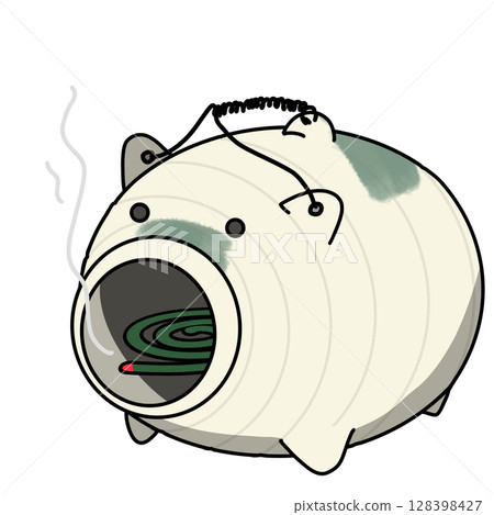 簡單可愛的蚊香煙霧插畫 128398427