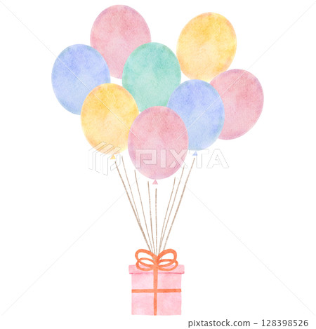 氣球水彩慶祝插圖 氣球水彩慶祝插圖 128398526