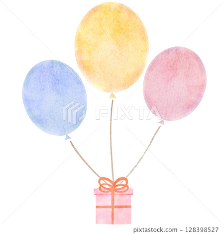 Balloon watercolor celebration illustration Balloon watercolor celebration illustration 128398527