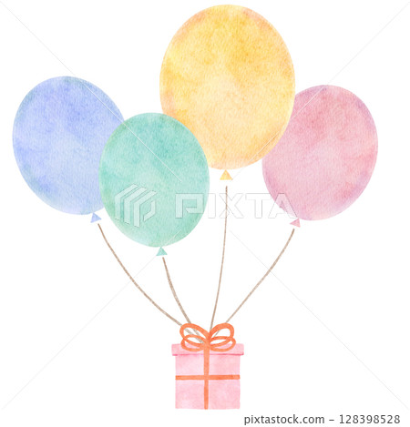 Balloon watercolor celebration illustration Balloon watercolor celebration illustration 128398528