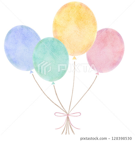 Balloon watercolor celebration illustration 128398530