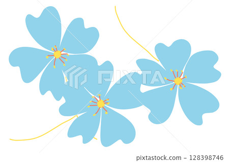 Full of fun - Soft and pop hand-drawn flowers 128398746