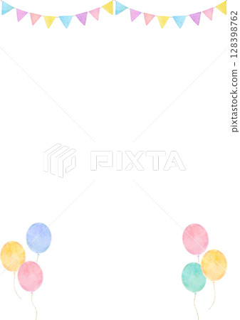 氣球水彩慶祝插圖 128398762