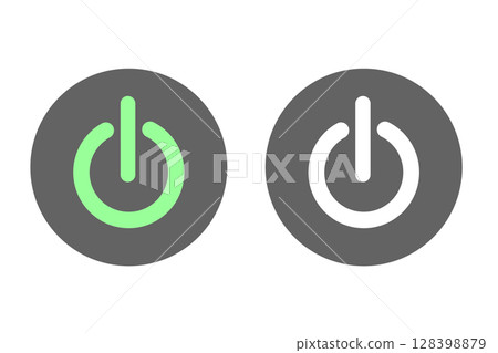 Power button ON and OFF state icon illustration set 128398879