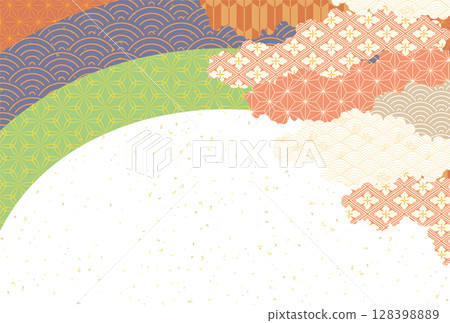 Autumn Japanese pattern colorful background 128398889