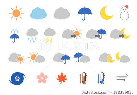 Weather icon set 128399033