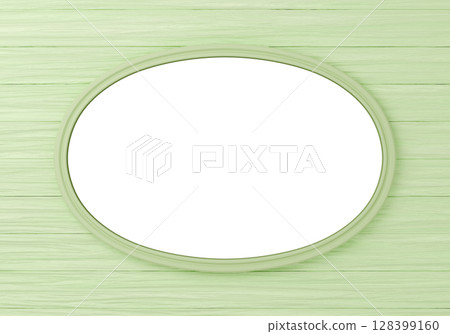 3D material_frame_oval_yellow-green 128399160