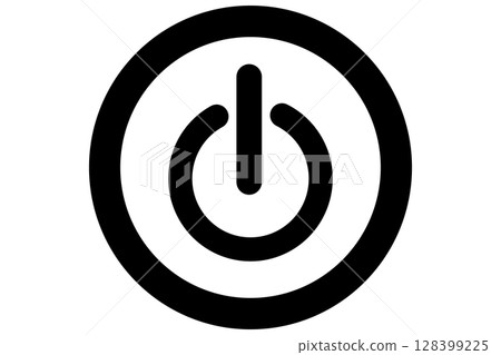 電源按鈕-簡單的黑線設計 電源按鈕-簡單的黑線設計 128399225