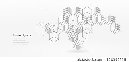 Geometry Abstract Stripe Hexagon Triangle Architecture background Geometry Abstract Stripe Hexagon Triangle Architecture background 128399316