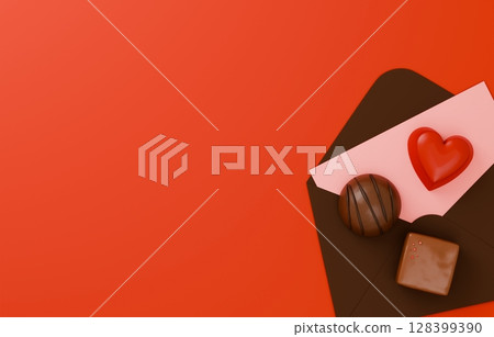 3D material_Valentine's chocolate_Love letter 3D material_Valentine's chocolate_Love letter 128399390