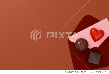 3D material_Valentine's chocolate_Love letter 3D material_Valentine's chocolate_Love letter 128399394