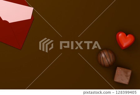 3D material_Valentine's chocolate_Love letter 3D material_Valentine's chocolate_Love letter 128399405