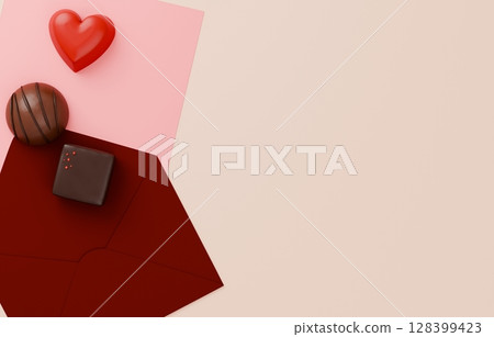3D material_Valentine's chocolate_Love letter 3D material_Valentine's chocolate_Love letter 128399423