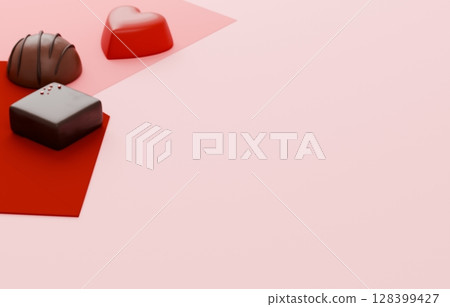 3D material_Valentine's chocolate_Love letter 3D material_Valentine's chocolate_Love letter 128399427
