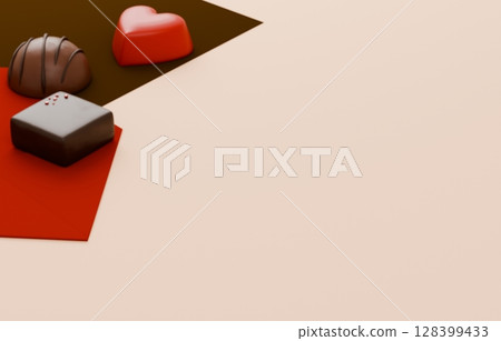 3D material_Valentine's chocolate_Love letter 128399433
