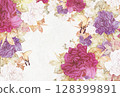 Chic postcard with swallowtail butterfly and roses 128399891