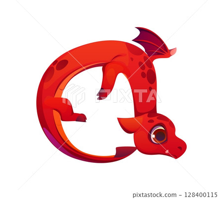 Asian red dragon character font letter Q. Fantasy reptile personage kids ABC typeset symbol, Asian animal cartoon vector letter. Fairy dragon English alphabet font element or type sign Asian red dragon character font letter Q. Fantasy reptile personage kids ABC typeset symbol, Asian animal cartoon vector letter. Fairy dragon English alphabet font element or type sign 128400115