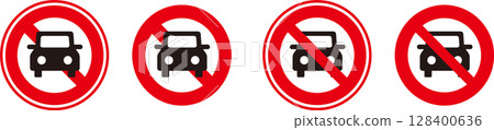 No parking sign icon No parking sign icon 128400636