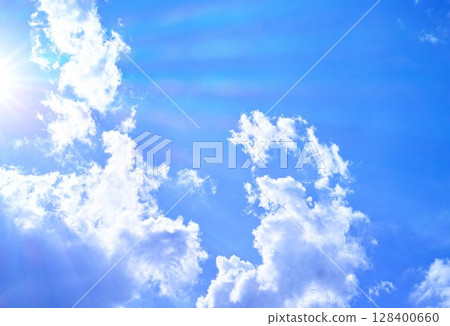 藍色的天空和雲圖像 128400660