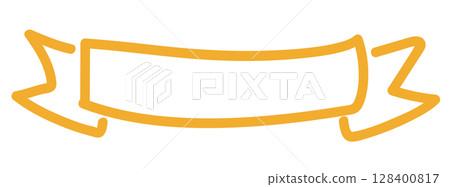Hand drawn ribbon stroke line element.	 128400817