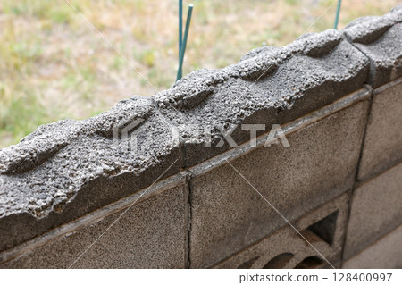 Gate, block, concrete, exterior wall, fence, house, residence, outer gate Gate, block, concrete, exterior wall, fence, house, residence, outer gate 128400997