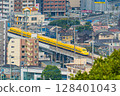 Doctor Yellow driving through the city Doctor Yellow driving through the city 128401043