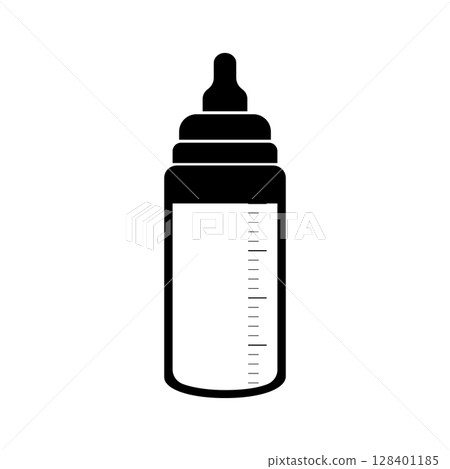 簡單的嬰兒奶瓶輪廓圖 128401185