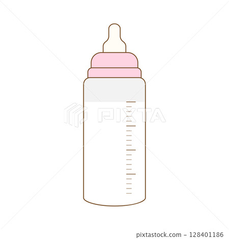 嬰兒奶瓶的簡單插圖素材 嬰兒奶瓶的簡單插圖素材 128401186