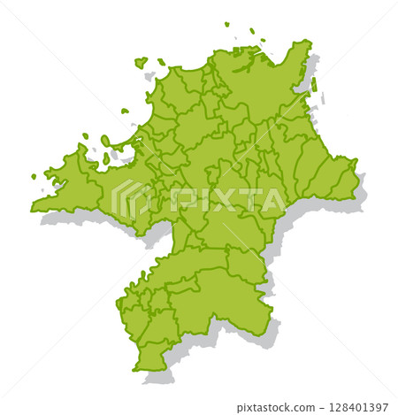 Fukuoka Japan map silhouette icon 128401397