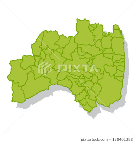 Fukushima Japan map silhouette icon 128401398