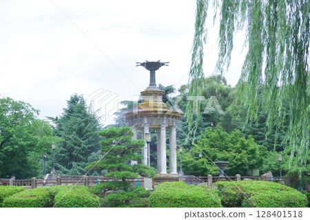 Park with a fountain: Tsuruma Park Fountain Tower 128401518