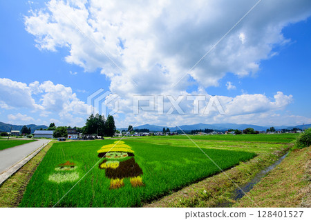 秋田內陸線稻田藝術 秋田縣 128401527