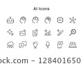 AI related line icon set 128401650