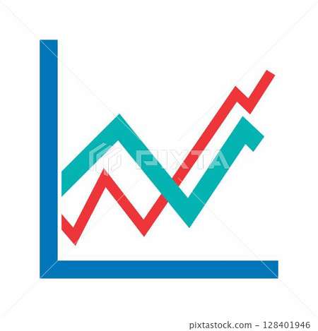 Upward Trend in Graph icon vector image. Suitable for mobile apps, web apps and print media. Upward Trend in Graph icon vector image. Suitable for mobile apps, web apps and print media. 128401946