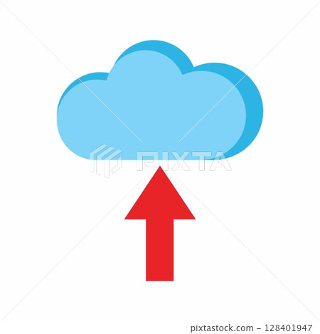 Upload to Cloud icon vector image. Suitable for mobile apps, web apps and print media. Upload to Cloud icon vector image. Suitable for mobile apps, web apps and print media. 128401947